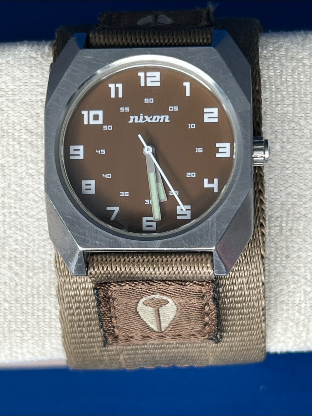 Nixon Brown Dial Brown Nylon Strap Men's Watch -Needs Battery